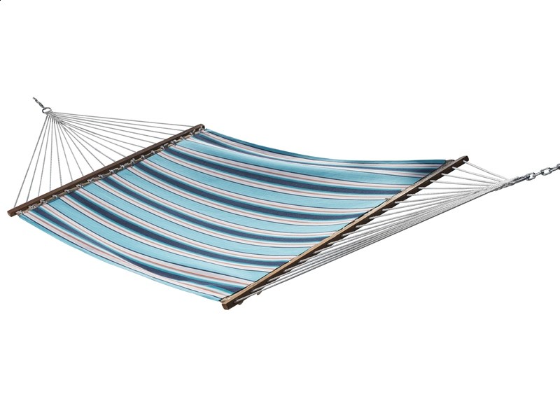 Pikowany hamak Sunbrella z drążkiem dwuosobowy