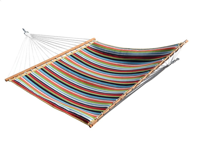 Pikowany hamak Sunbrella z drążkiem dwuosobowy