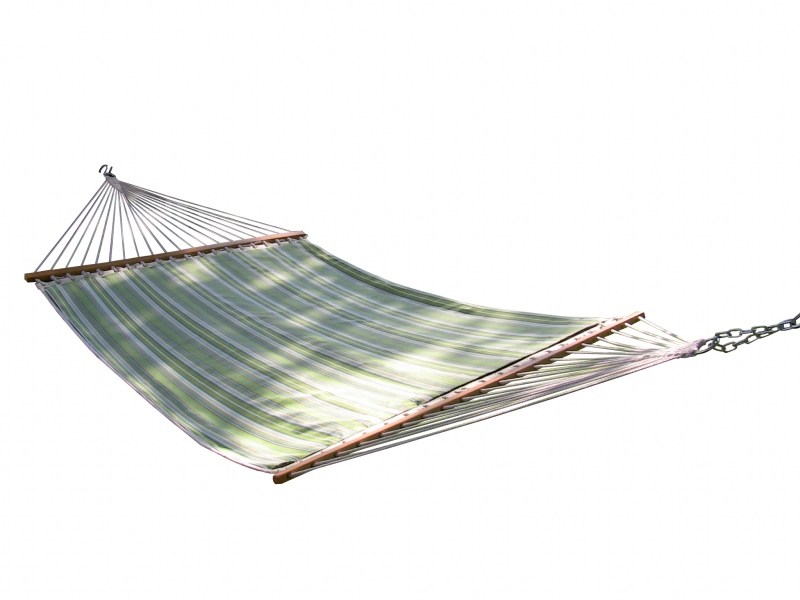 Pikowany hamak Sunbrella z drążkiem dwuosobowy