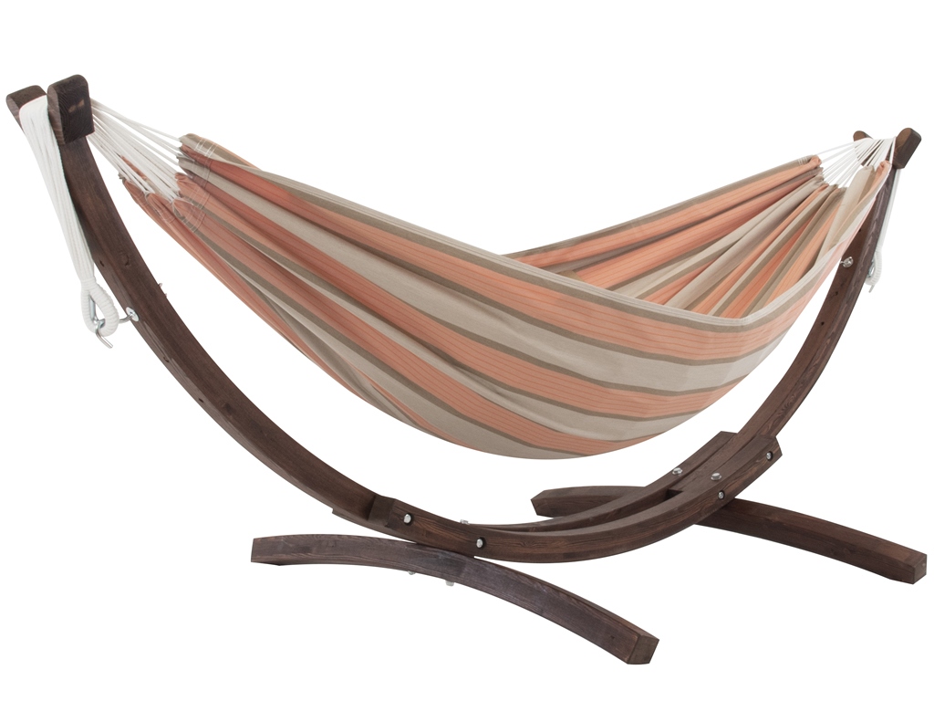 Hamak dwuosobowy Sunbrella + drewniany stojak
